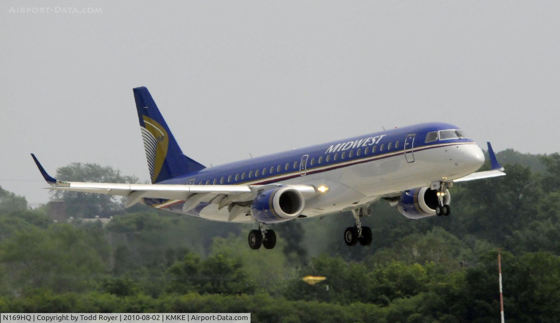 N169HQ, 2008 Embraer 190AR (ERJ-190-100IGW) C/N 19000188, ARRIVING MKE