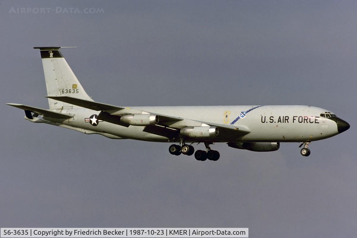 56-3635, 1956 Boeing KC-135A Stratotanker C/N 17384, KC-135A-BN on final at Castle AFB