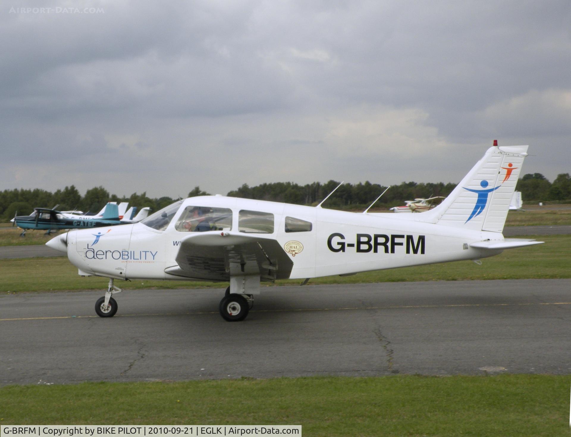G-BRFM, 1979 Piper PA-28-161 C/N 287916279, Taxying past the cafe