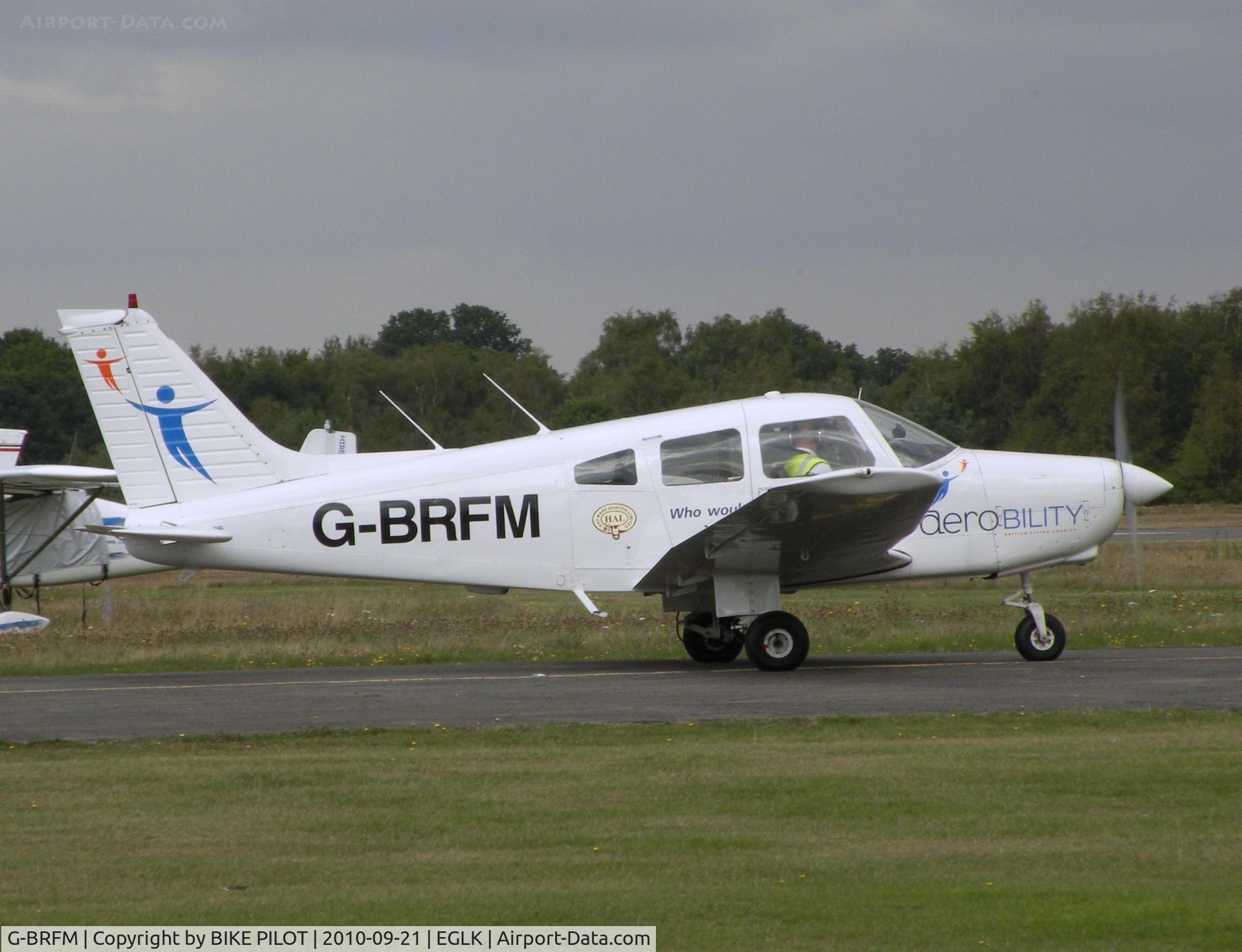 G-BRFM, 1979 Piper PA-28-161 C/N 287916279, Taxying past the cafe