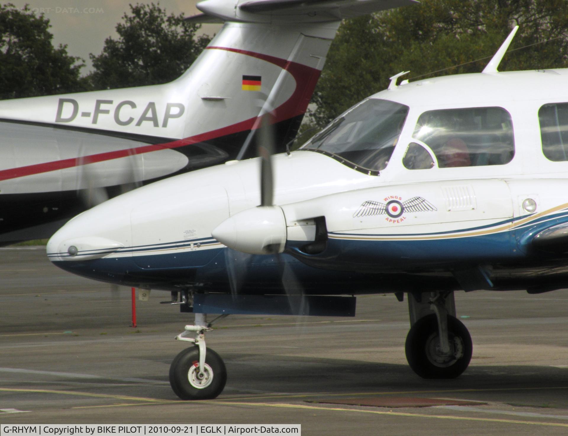 G-RHYM, 1972 Piper PA-31-310 Navajo C/N 31-815, Start up on the terminal apron
