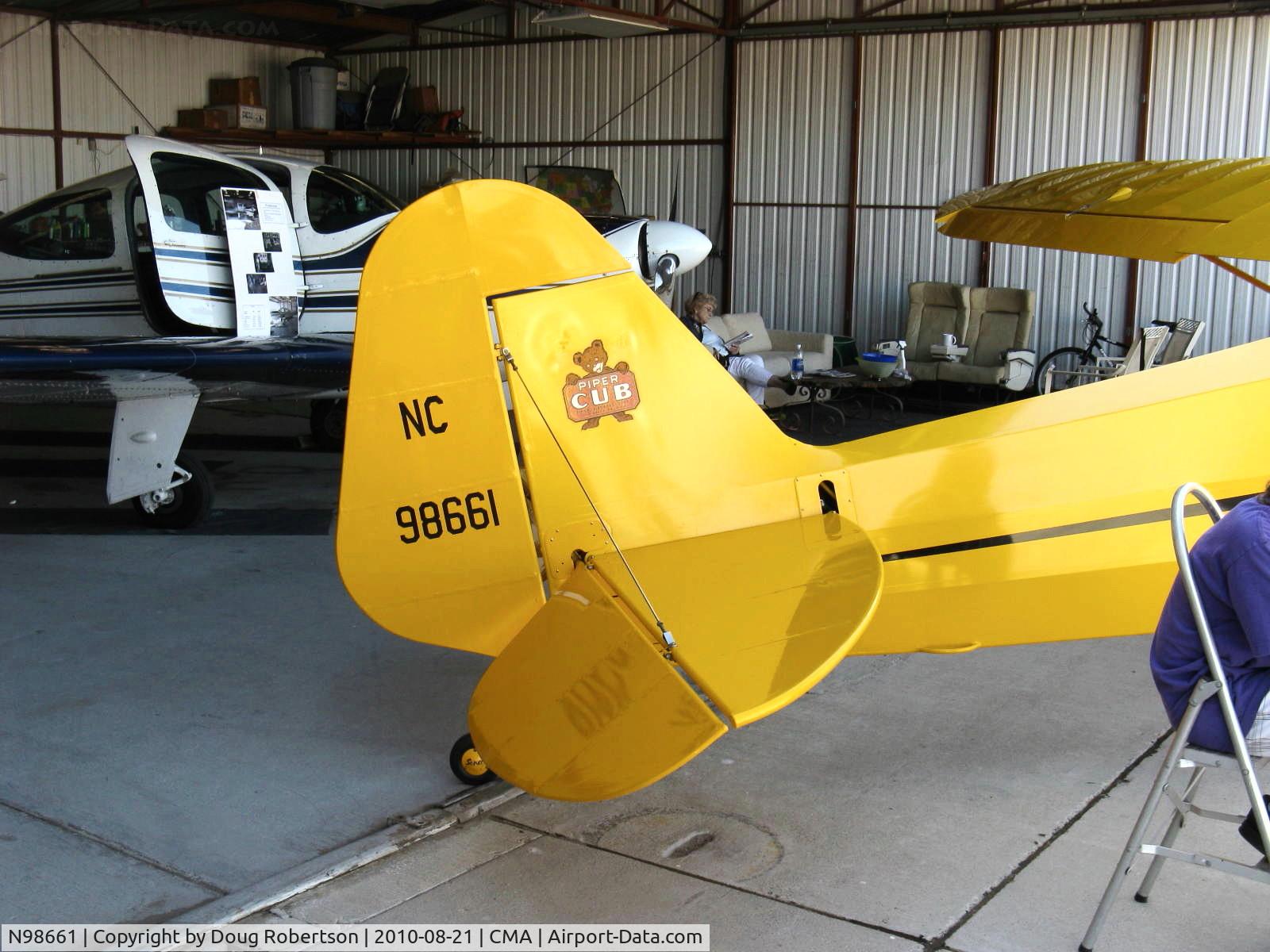N98661, 1946 Piper J3C-65 Cub Cub C/N 18890, 1946 Piper J3C-65 CUB, Continental A&C75 75 Hp upgrade, tail
