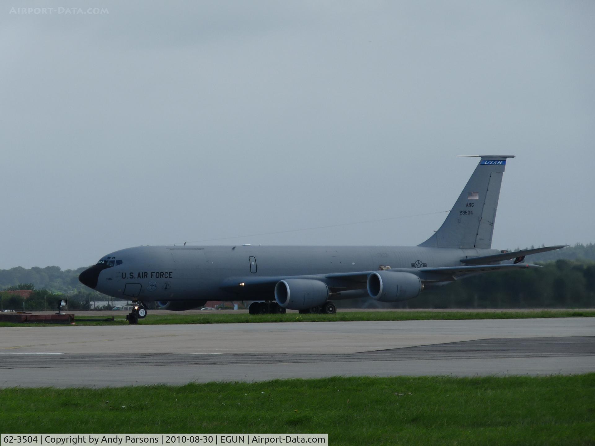 62-3504, 1962 Boeing KC-135R Stratotanker C/N 18487, Departing Mildenhall