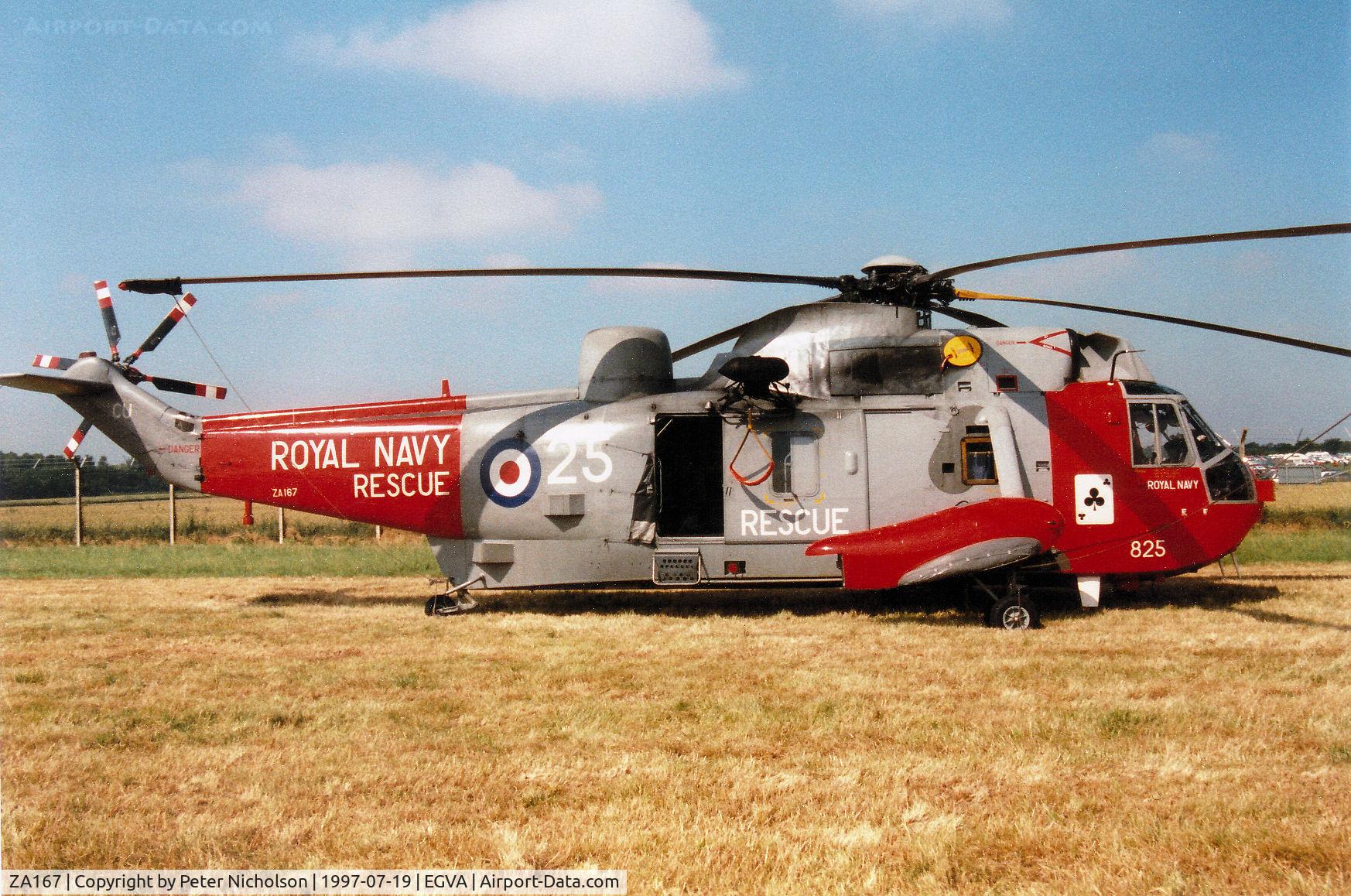 ZA167, 1982 Westland Sea King HU.5 C/N WA900, Sea King HAS.5, callsign Navy 506, of 771 Squadron on display at the 1997 Intnl Air Tattoo at RAF Fairford.