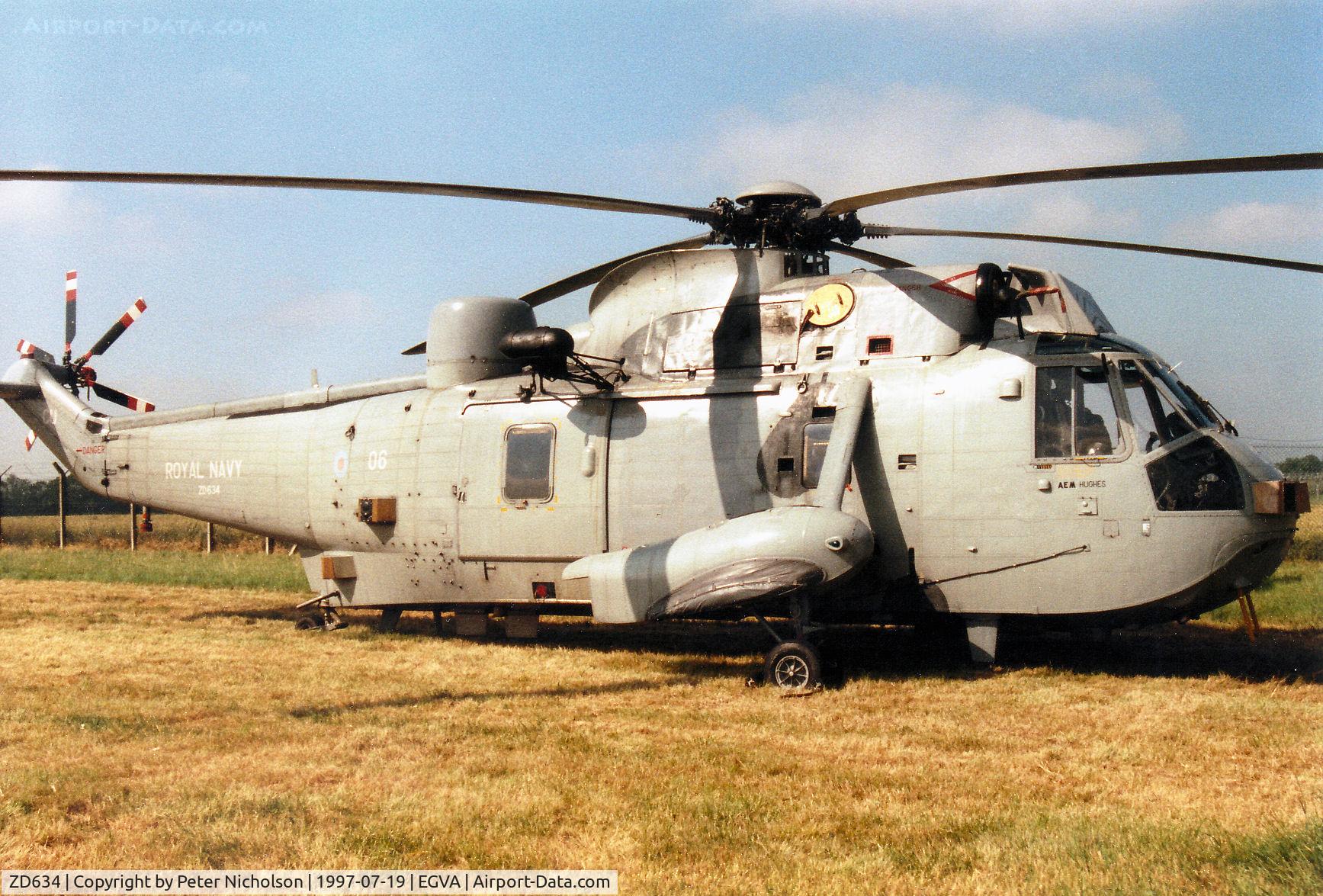 ZD634, 1985 Westland Sea King HAS.6 C/N WA943, Sea King HAS.6, callsign Navy 506, of 771 Squadron on display at the 1997 Intnl Air Tattoo at RAF Fairford.