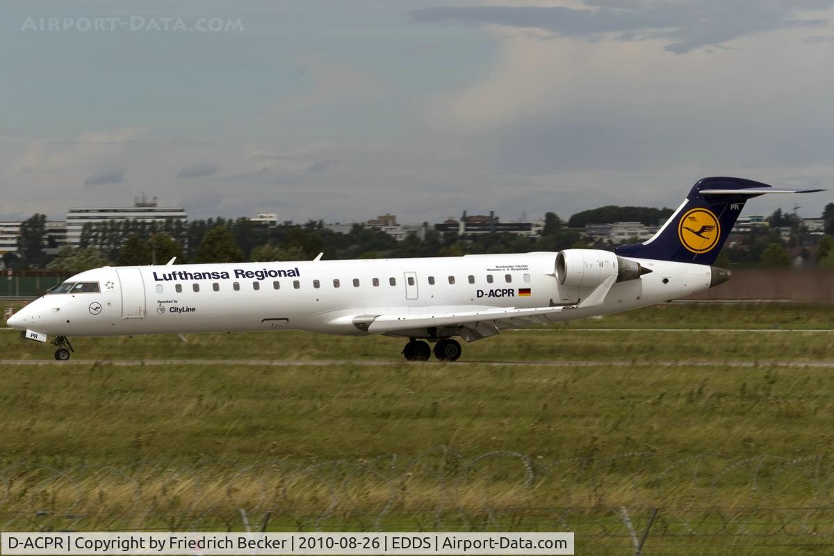 D-ACPR, 2003 Canadair CRJ-701ER (CL-600-2C10) Regional Jet C/N 10098, decelerating after touchdown