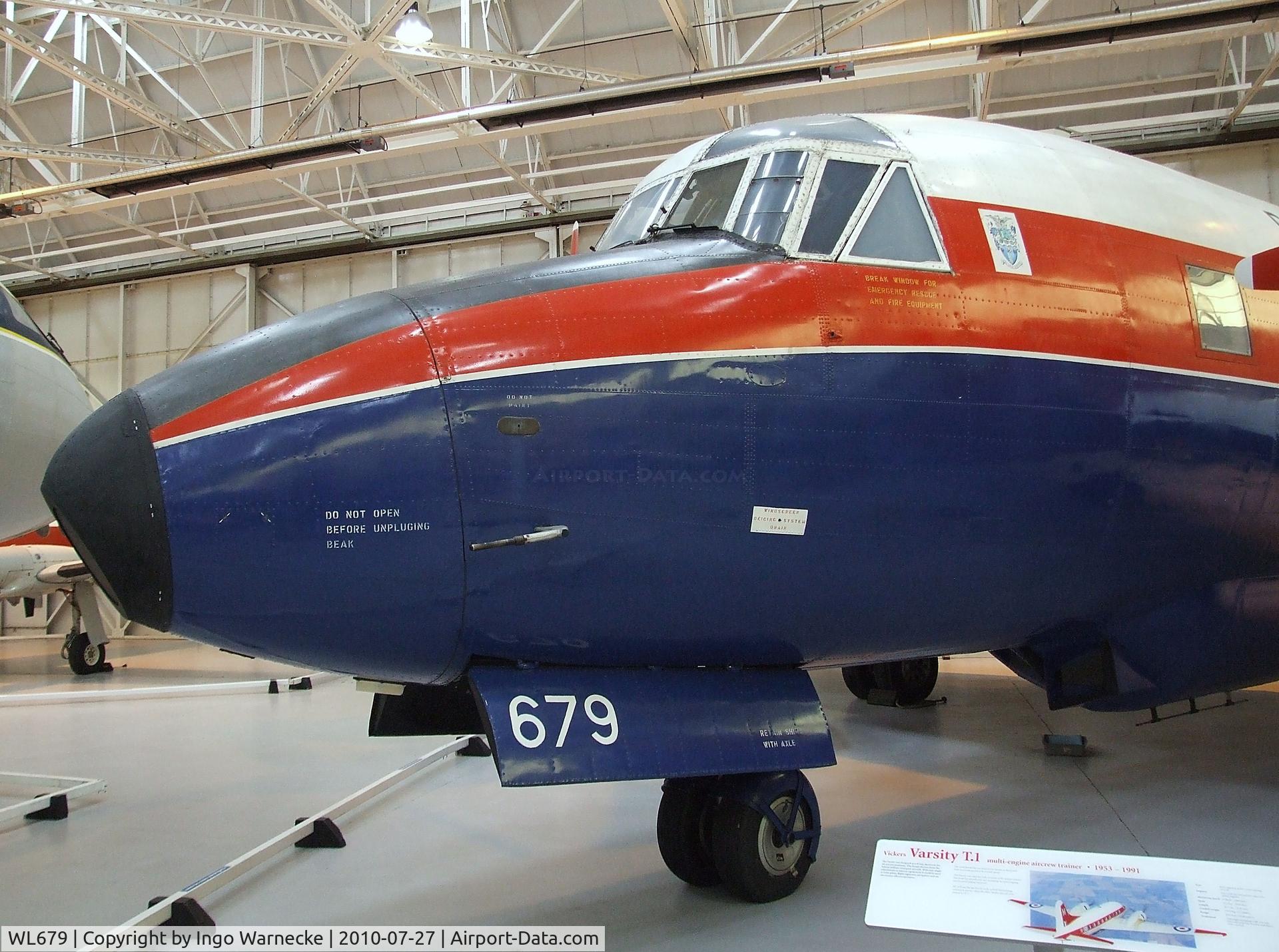 WL679, 1953 Vickers Varsity T.1 C/N Not found WL679, Vickers Varsity T1 at the RAF Museum, Cosford