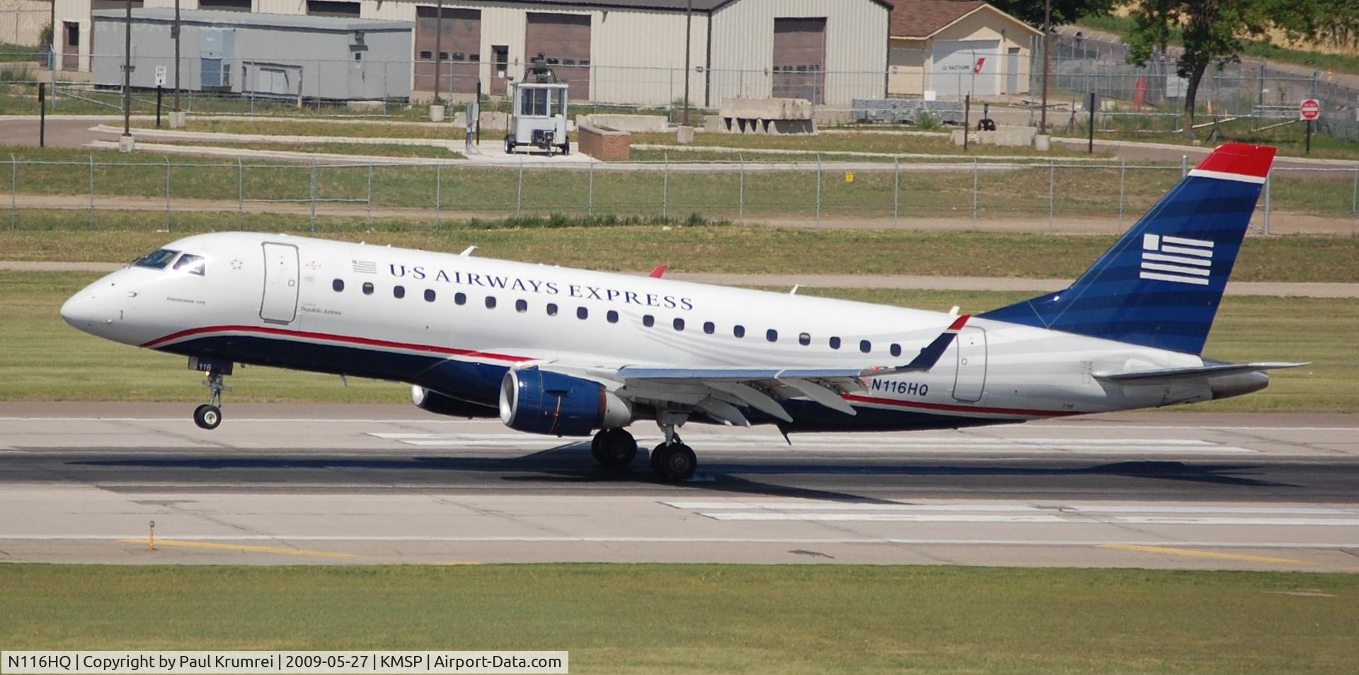 N116HQ, 2007 Embraer 175LR (ERJ-170-200LR) C/N 17000183, KMSP