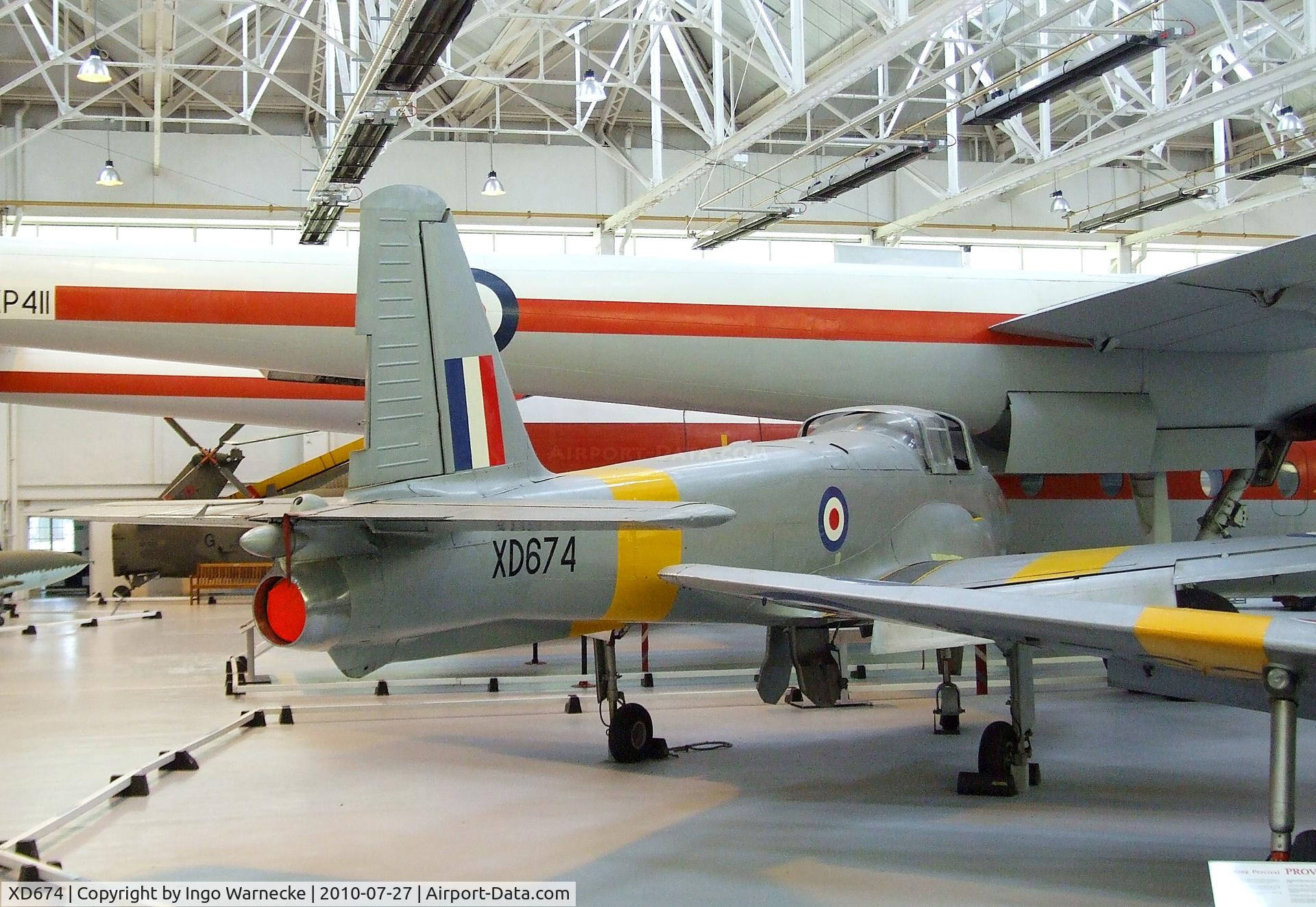 XD674, 1955 Hunting Percival P-84 Jet Provost T.1 C/N PAC/84/001, Hunting Jet Provost T1 first prototype at the RAF Museum, Cosford