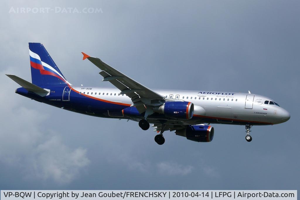 VP-BQW, 2006 Airbus A320-214 C/N 2947, Named Vasilii Vereshchagin