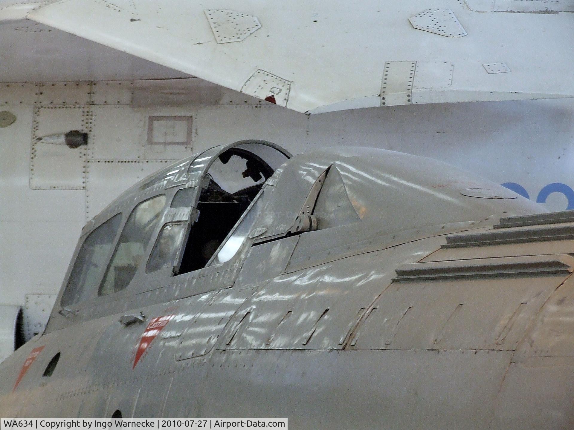 WA634, Gloster Meteor T.7 C/N Not found WA634, Gloster Meteor T7 converted for ejection seat testing at the RAF Museum, Cosford