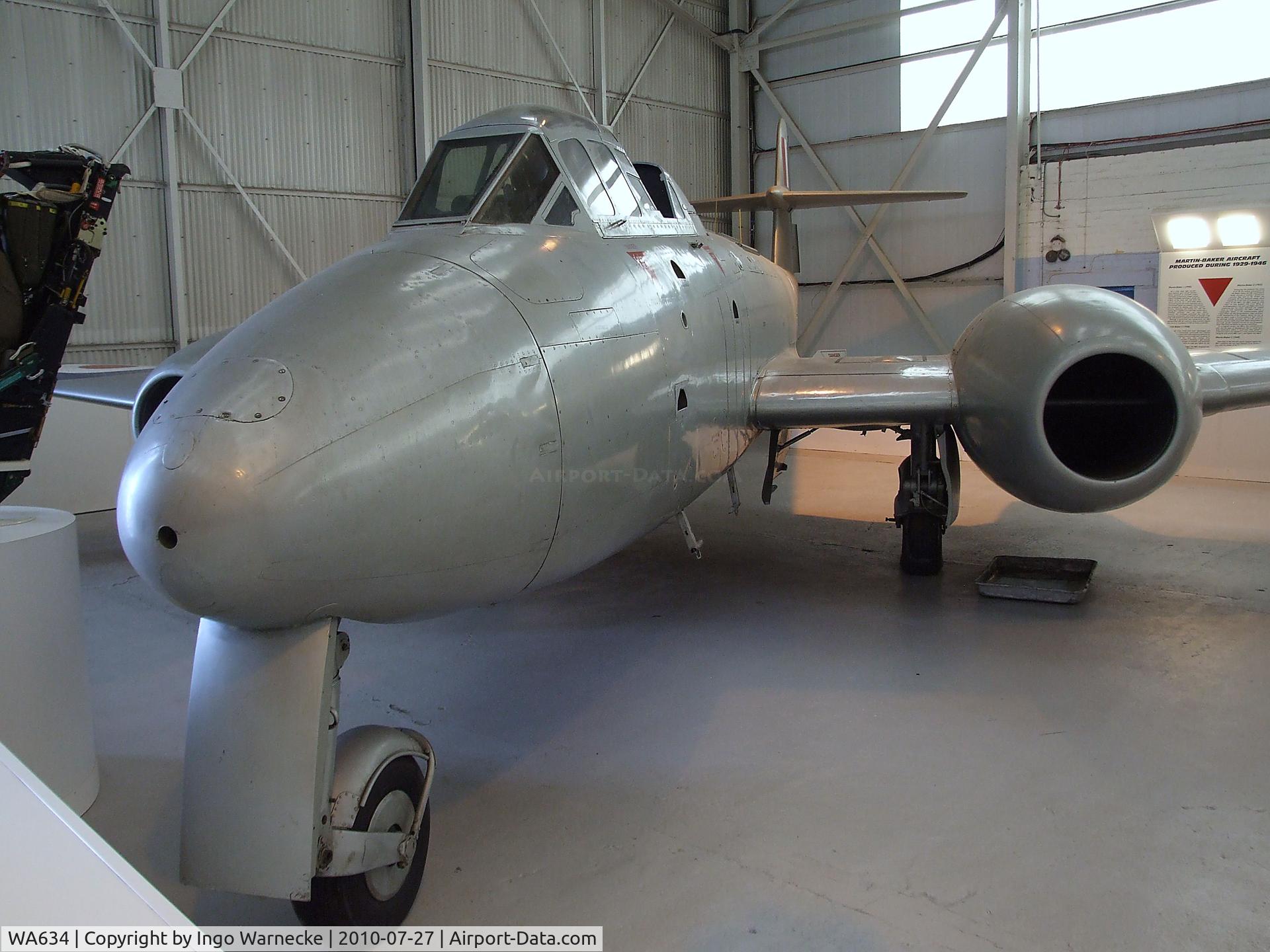 WA634, Gloster Meteor T.7 C/N Not found WA634, Gloster Meteor T7 converted for ejection seat testing at the RAF Museum, Cosford