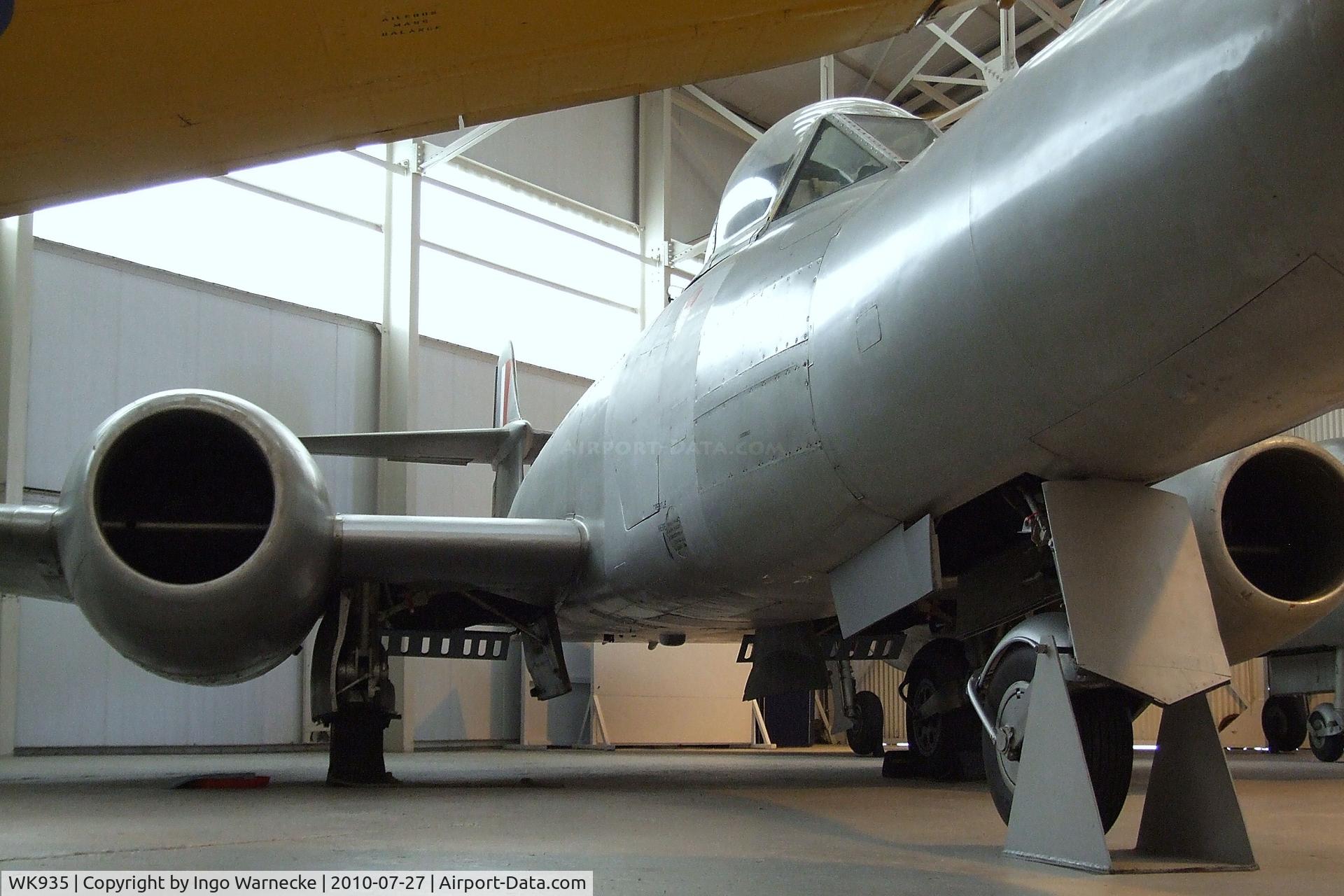 WK935, Gloster Meteor F.8(Mod) C/N Not found WK935, Gloster Meteor F8 converted for tests with prone pilot position in the front cockpit at the RAF Museum, Cosford