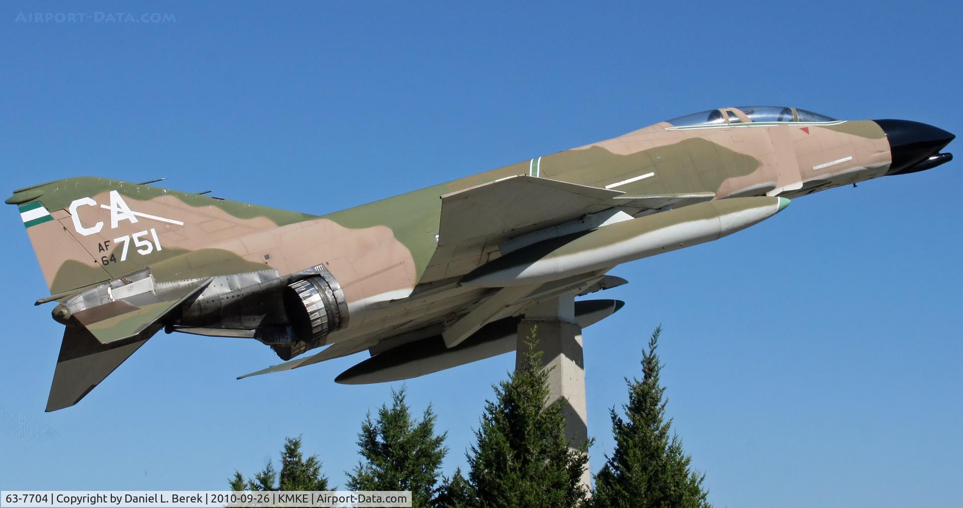 63-7704, 1963 McDonnell F-4C-21-MC Phantom II C/N 848, This beauty guards the entrance to the 440th Airlift Wing at MKE.  The 64-0751 registration is fictitious.