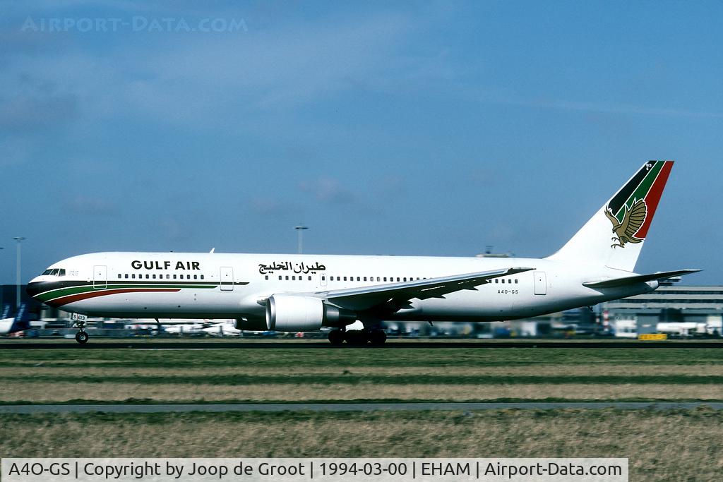 A4O-GS, 1992 Boeing 767-3P6/ER C/N 26236, the only Gulf Air I ever saw on Schiphol