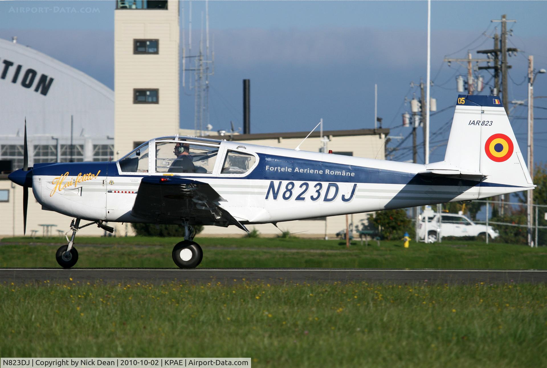 N823DJ, 1975 IAR IAR-823 C/N 05, KPAE Some nice new titles and insignia on this airframe since the prior uploaded shot.