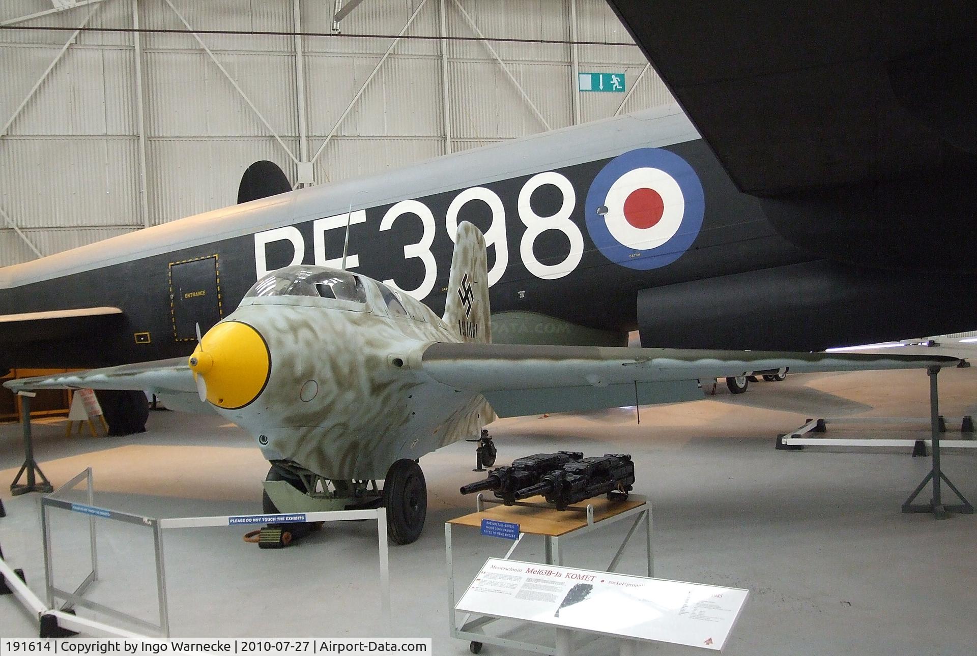 191614, 1945 Messerschmitt Me-163B-1a Komet C/N 191614, Messerschmitt Me 163B-1a Komet at the RAF Museum, Cosford. The museum itself is not sure whether it might actually be 191461 which explains why it is marked as the latter.