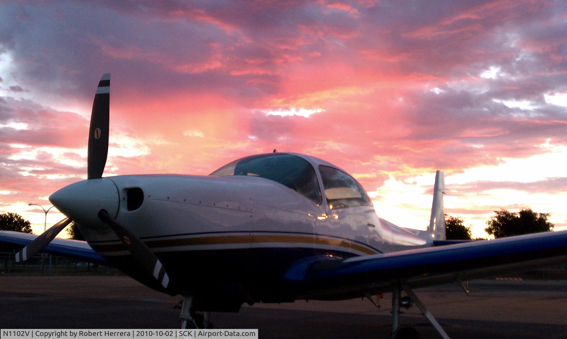 N1102V, 1947 North American L-17 (Navion A) C/N NAV-4-2089, Beautiful sunset in Stockton