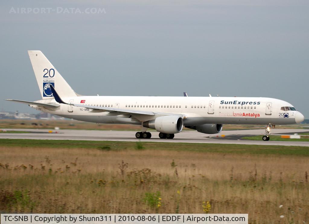 TC-SNB, 1994 Boeing 757-2Q8 C/N 26271, Taking off rwy 18