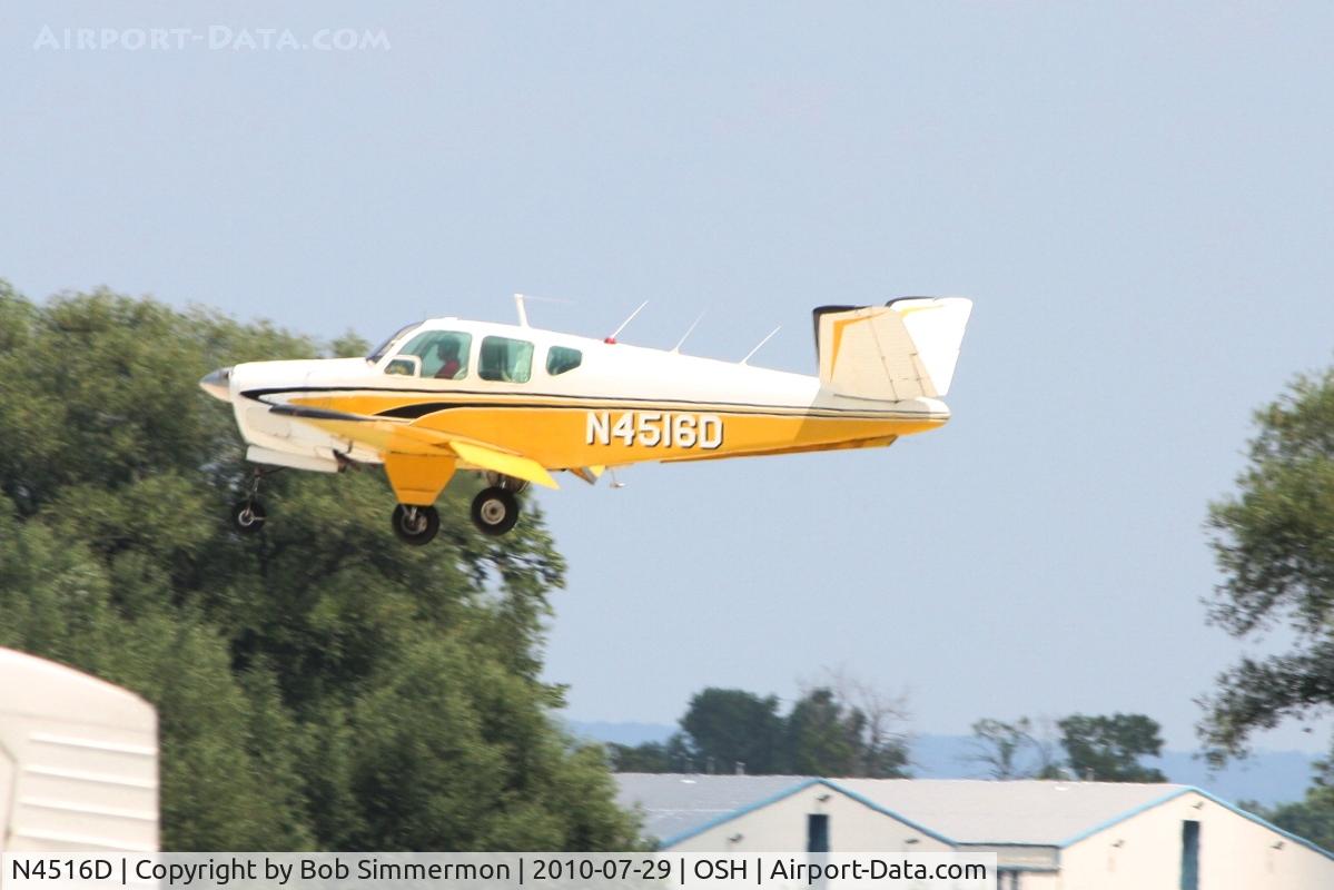 N4516D, 1956 Beech G35 Bonanza C/N D-4687, Arriving at Airventure 2010 - Oshkosh, Wisconsin