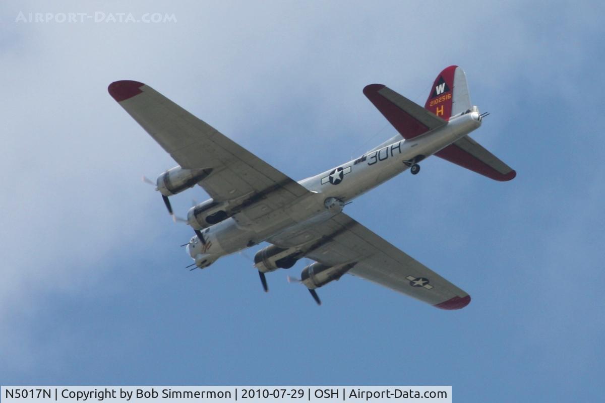 N5017N, 1944 Lockheed/Vega (Boeing) B-17G-105-VE Flying Fortress C/N 8649, Overflying Airventure 2010 - Oshkosh, Wisconsin