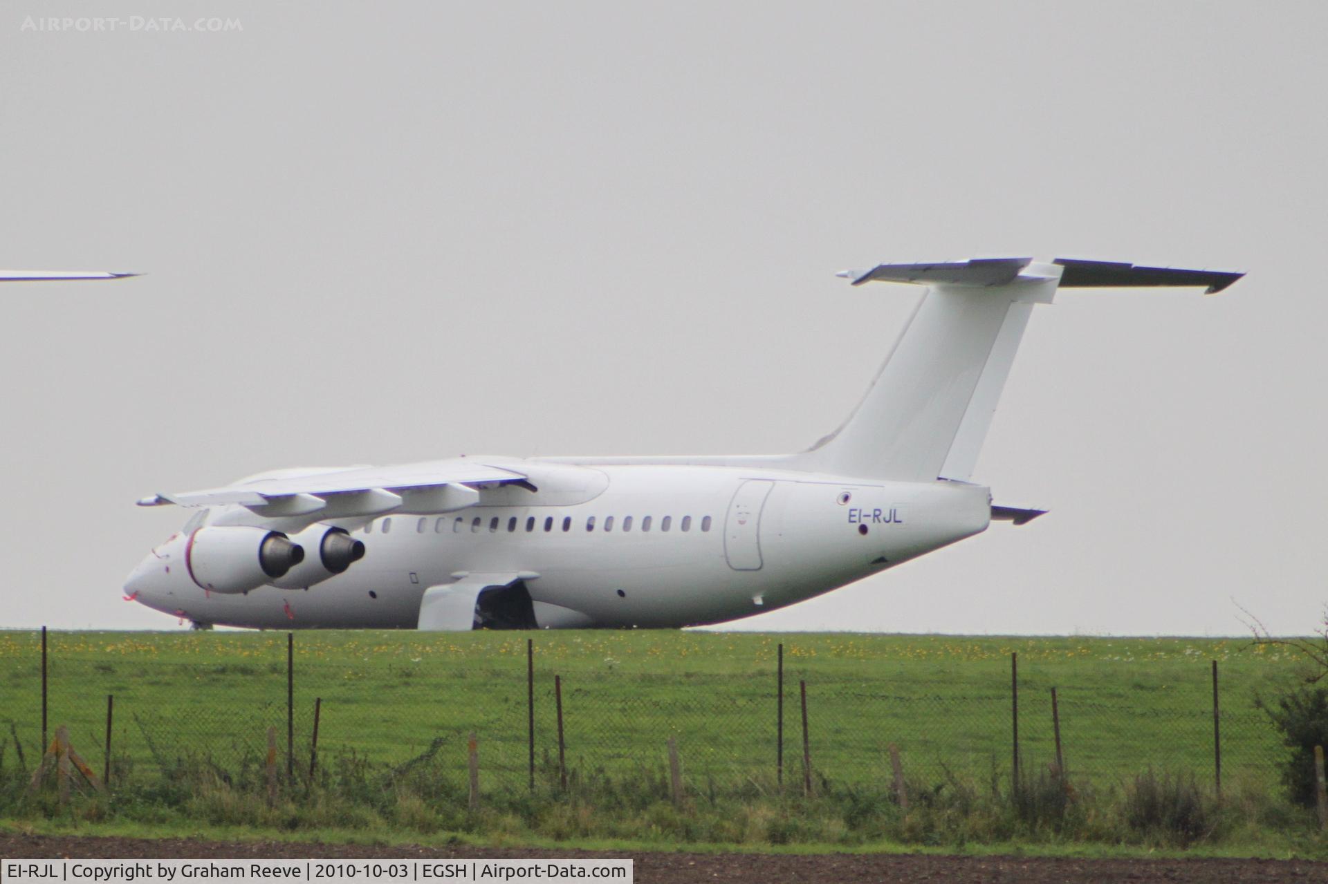 EI-RJL, 1999 British Aerospace Avro 146-RJ85A C/N E2349, Parked in all white colour scheme.