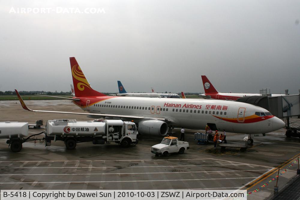 B-5418, 2008 Boeing 737-86N C/N 36541, ZSWZ