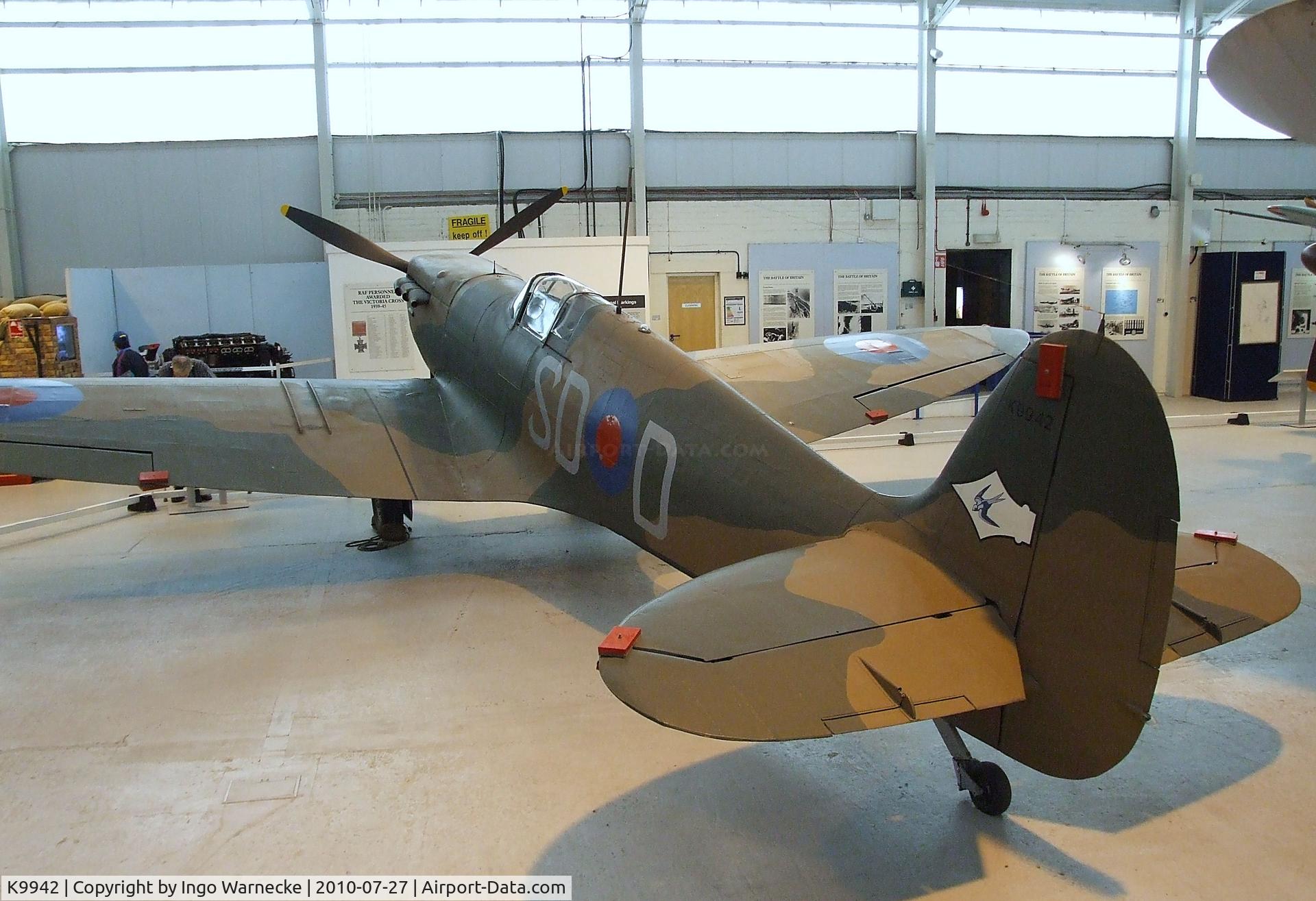 K9942, 1939 Supermarine Spitfire Mk IA C/N 6S/30225, Supermarine Spitfire Ia at the RAF Museum, Cosford