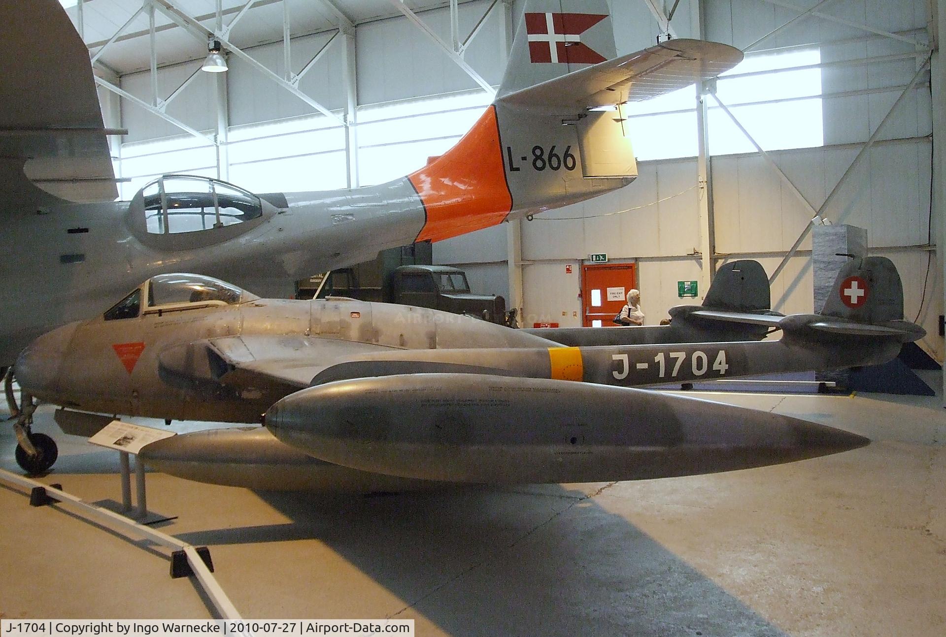 J-1704, 1956 De Havilland (F+W Emmen) DH-112 Venom FB.54 C/N 874, De Havilland (F+W Emmen) D.H.112 Venom FB54 at the RAF Museum, Cosford