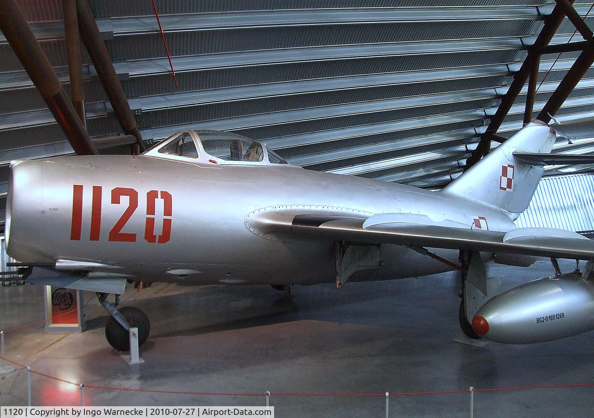 1120, 1955 Mikoyan-Gurevich MiG-15bis (Lim-2) C/N 1B01120, Mikoyan i Gurevich MiG-15bis (Lim-2) FAGOT at the RAF Museum, Cosford