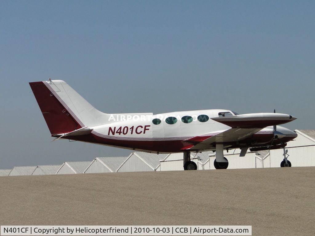 N401CF, 1967 Cessna 401 C/N 401-0115, Parked on the knoll on the southside near Foothill Sales & Service