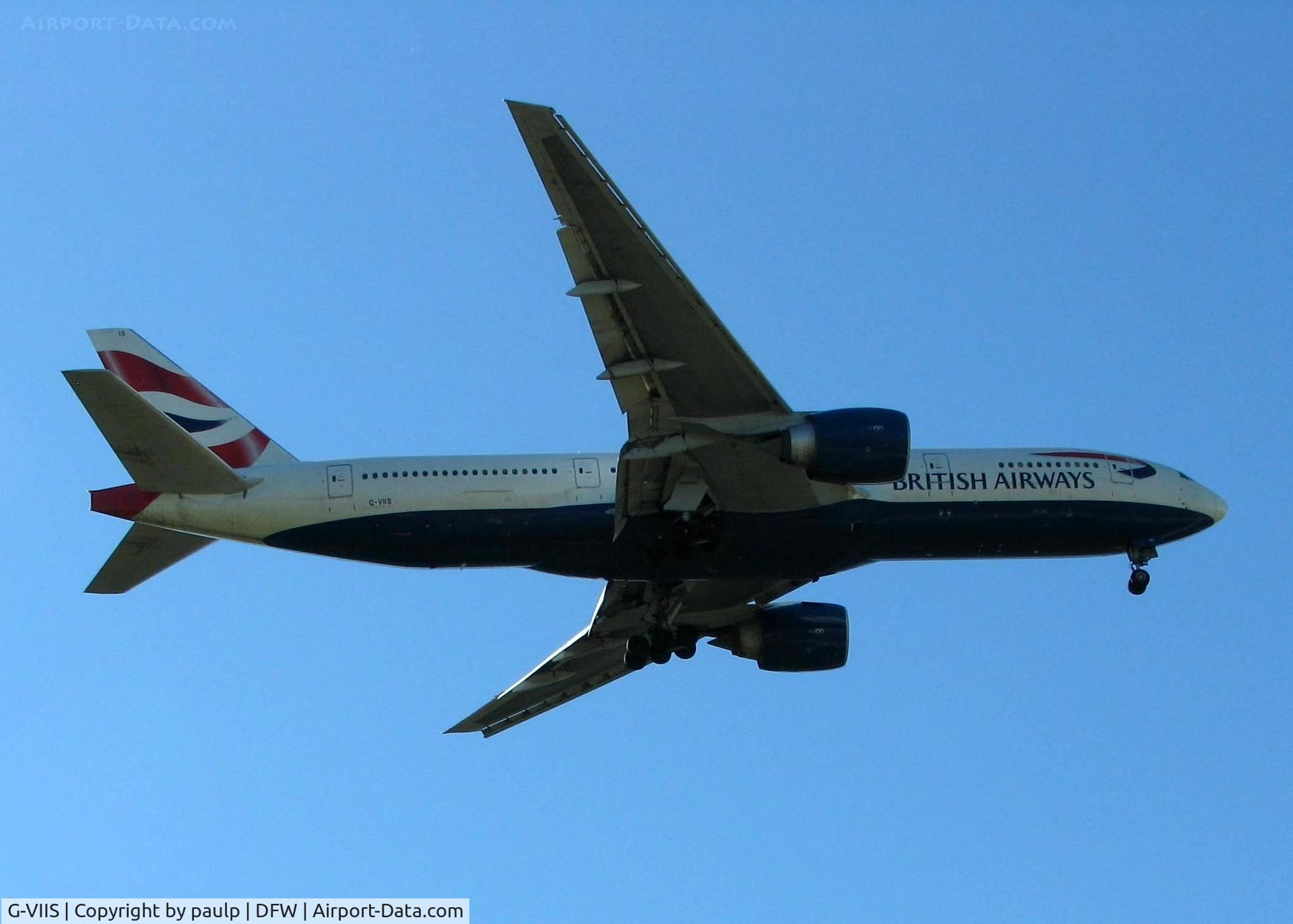 G-VIIS, 1999 Boeing 777-236/ER C/N 29323, BA 777 arriving at DFW.