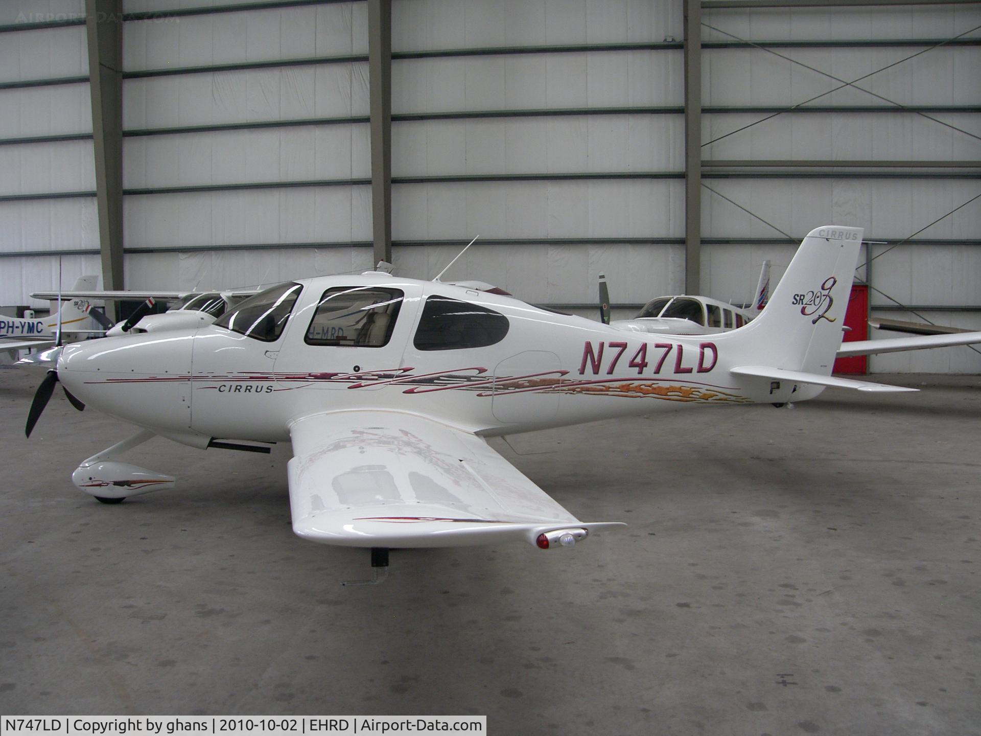 N747LD, 2007 Cirrus SR20 C/N 1807, in hangar @ EHRD