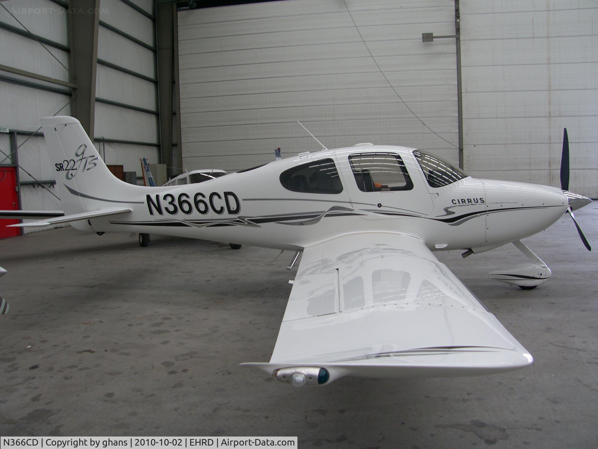 N366CD, 2005 Cirrus SR22 GTS C/N 1369, in hangar @ RTM