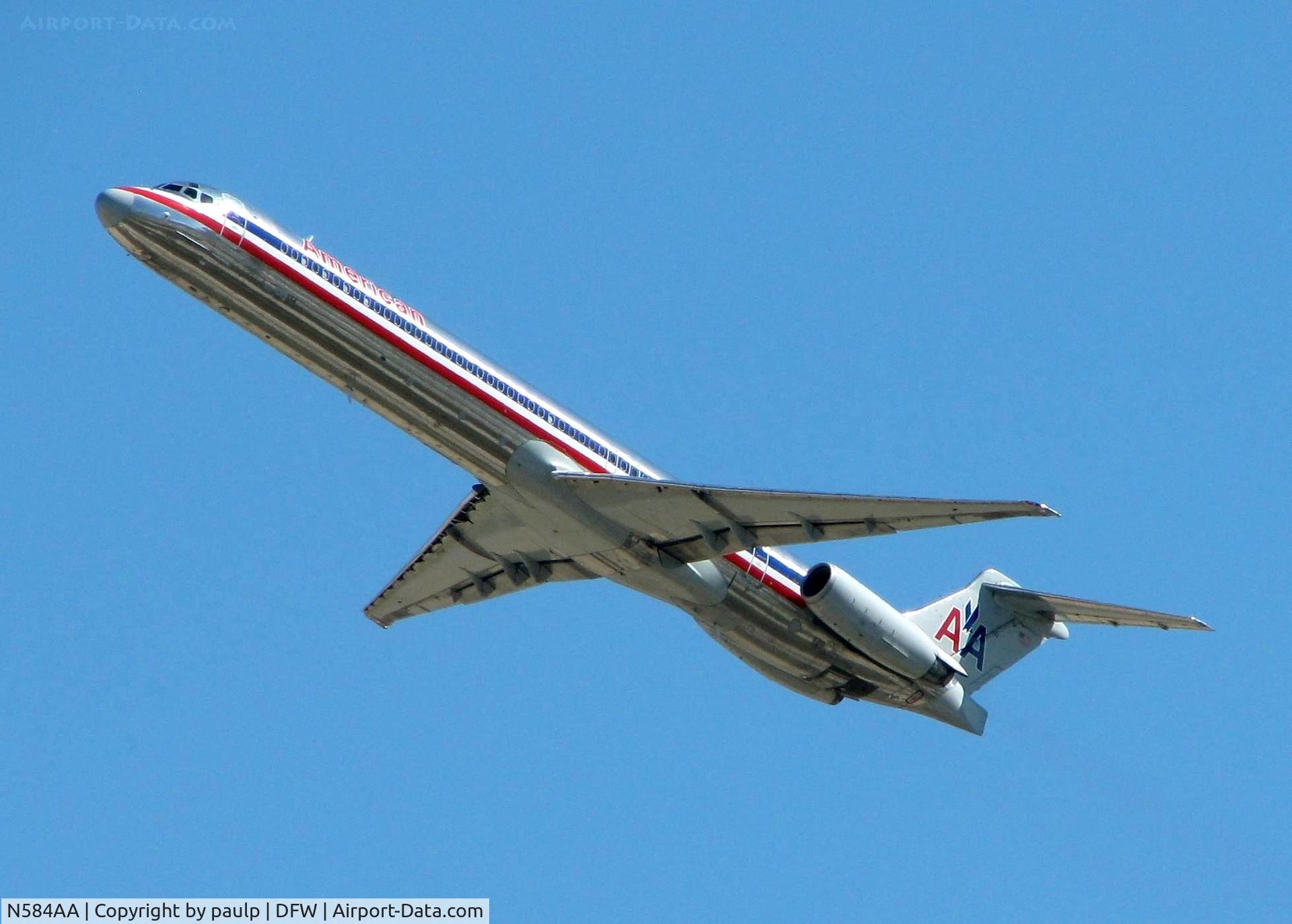 N584AA, 1991 McDonnell Douglas MD-82 (DC-9-82) C/N 53247, Departing DFW.