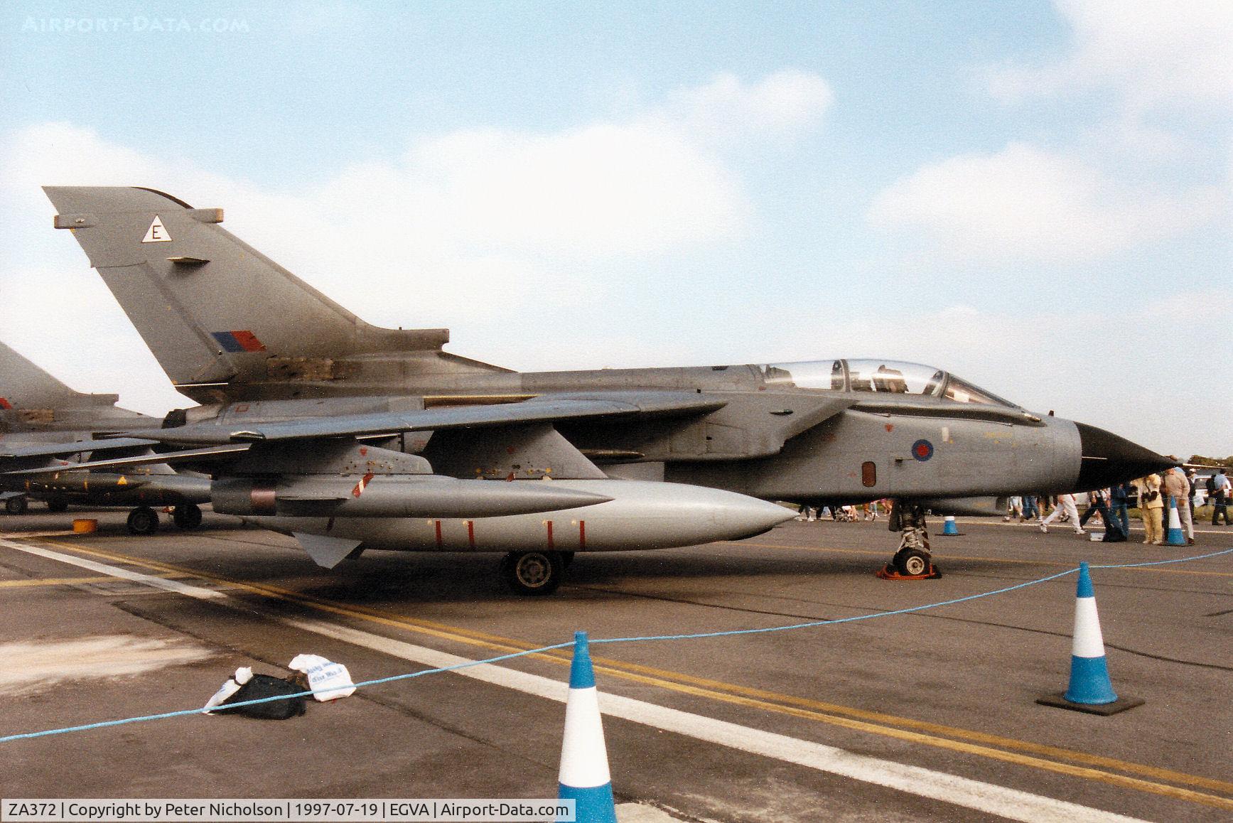 ZA372, 1982 Panavia Tornado GR.1A C/N 173/BS054/3086, Tornado GR.1A, callsign Spartan 1, of 2 Squadron based at RAF Marham on display at the 1997 Intnl Air Tattoo at RAF Fairford.