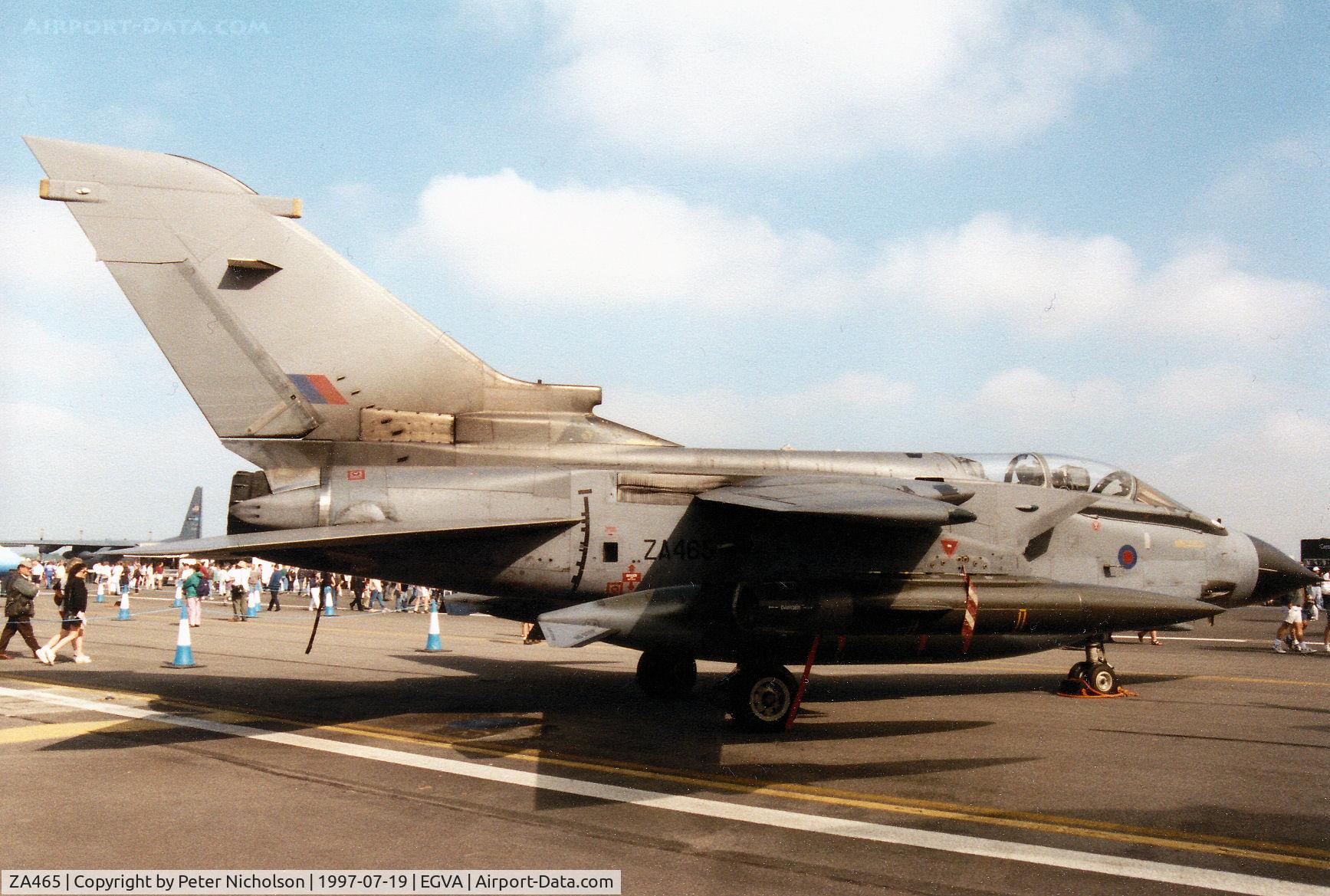 ZA465, 1983 Panavia Tornado GR.1B C/N 278/BS095/3131, Tornado GR.1B, callsign Wolf 1, of 12 Squadron at RAF Lossiemouth on display at the 1997 Intnl Air Tattoo at RAF Fairford.
