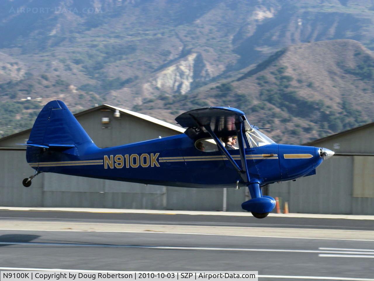 N9100K, 1947 Stinson 108-1 Voyager C/N 108-2100, 1947 Stinson 108-1 VOYAGER, Franklin 6A4-150-B3 150 Hp, landing Rwy 22