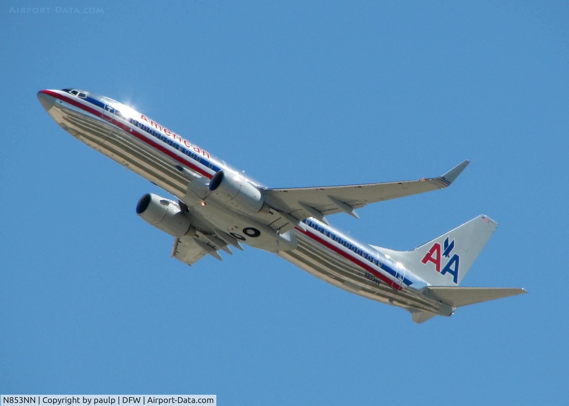 N853NN, 2010 Boeing 737-823 C/N 31105, Departing DFW.