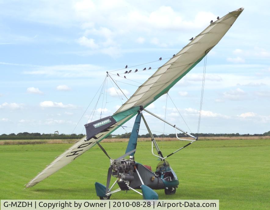 G-MZDH, 1996 Pegasus Quantum 15-912 C/N 7248, Between flights, at Otherton. Swallows lining up for pre-migration flying practice.