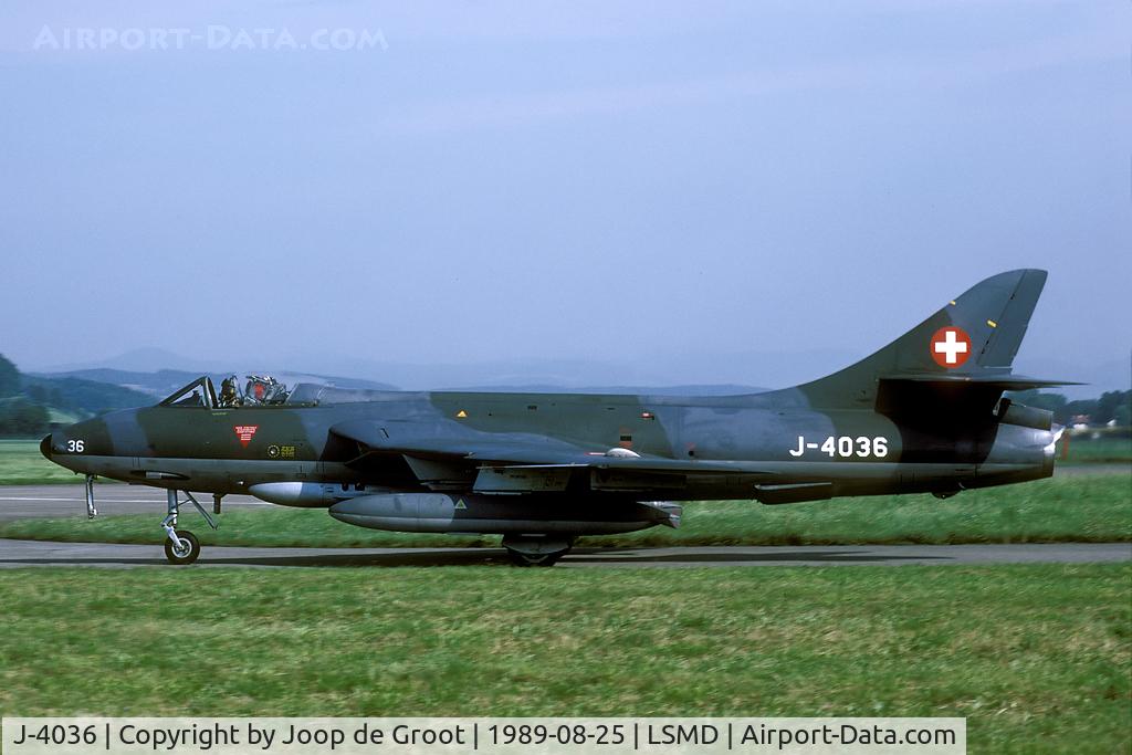 J-4036, 1959 Hawker Hunter F.58 C/N 41H-697403, AMEF Flugmeisterschaften 1989