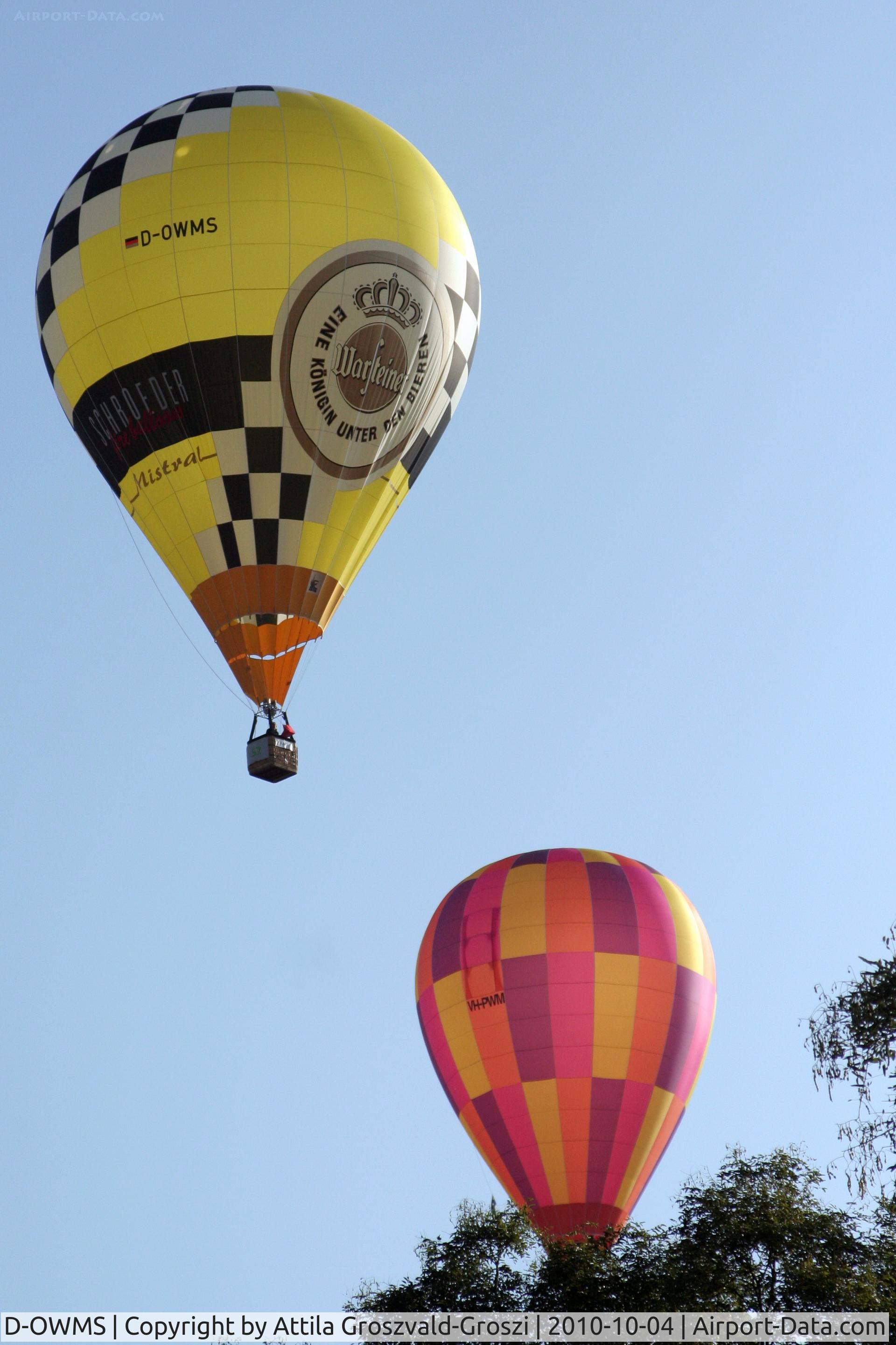 D-OWMS, 2009 Schroeder Fire Balloons Mistral C/N 1354, 19th World Hot Air Balloon Championship, Debrecen-Hungary