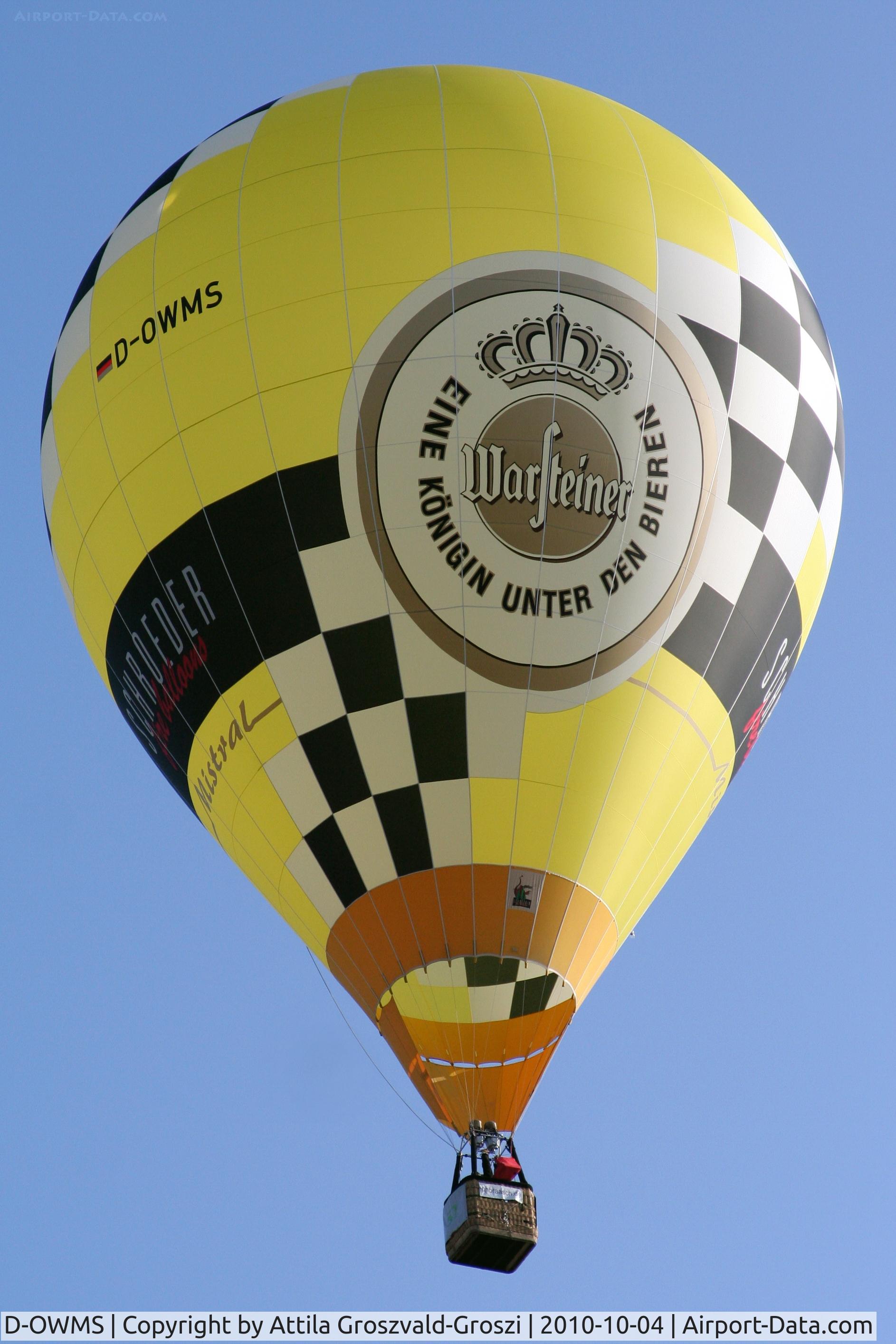 D-OWMS, 2009 Schroeder Fire Balloons Mistral C/N 1354, 19th World Hot Air Balloon Championship, Debrecen-Hungary