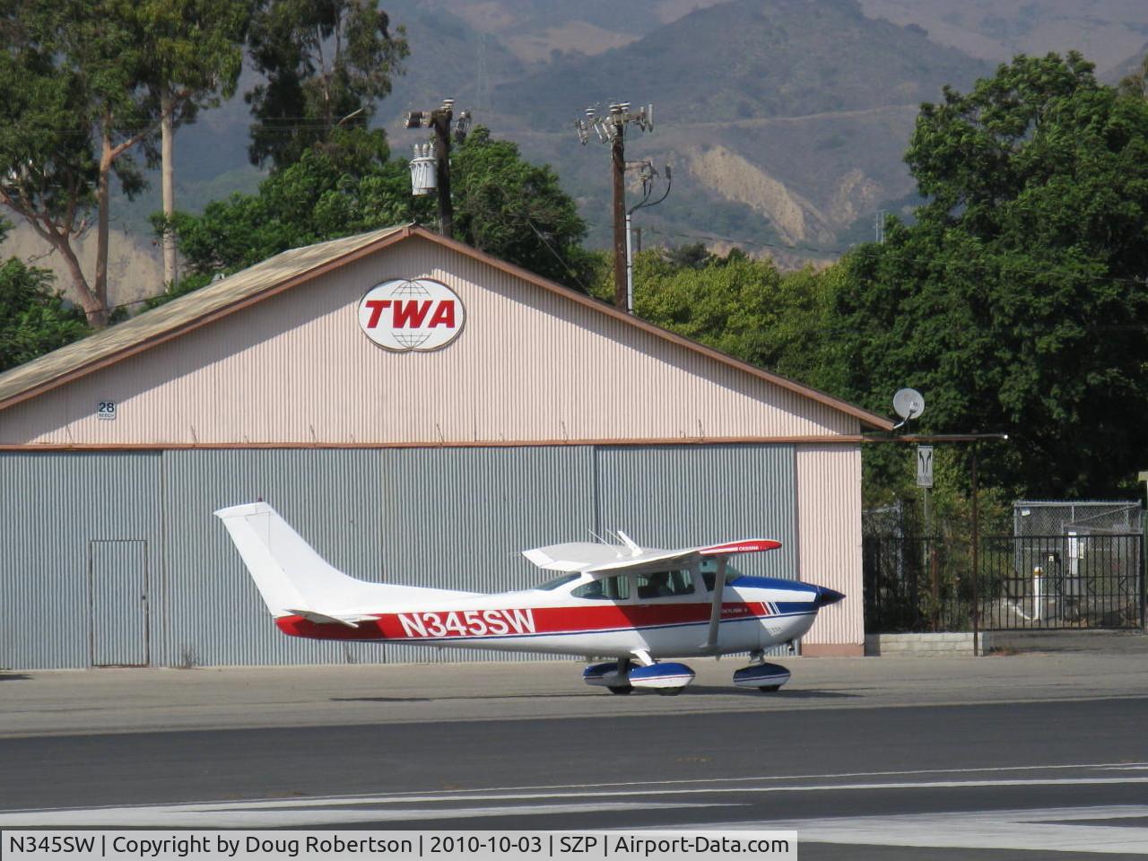 N345SW, Cessna 182 Skylane C/N 18265371, 1977 Cessna 182 SKYLANE, Continental O-470-S 230 hp, holding short Rwy 22