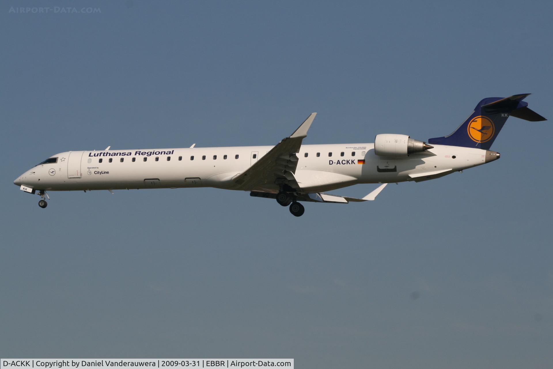 D-ACKK, 2006 Bombardier CRJ-900LR (CL-600-2D24) C/N 15094, Flight LH4602 is descending to RWY 25L