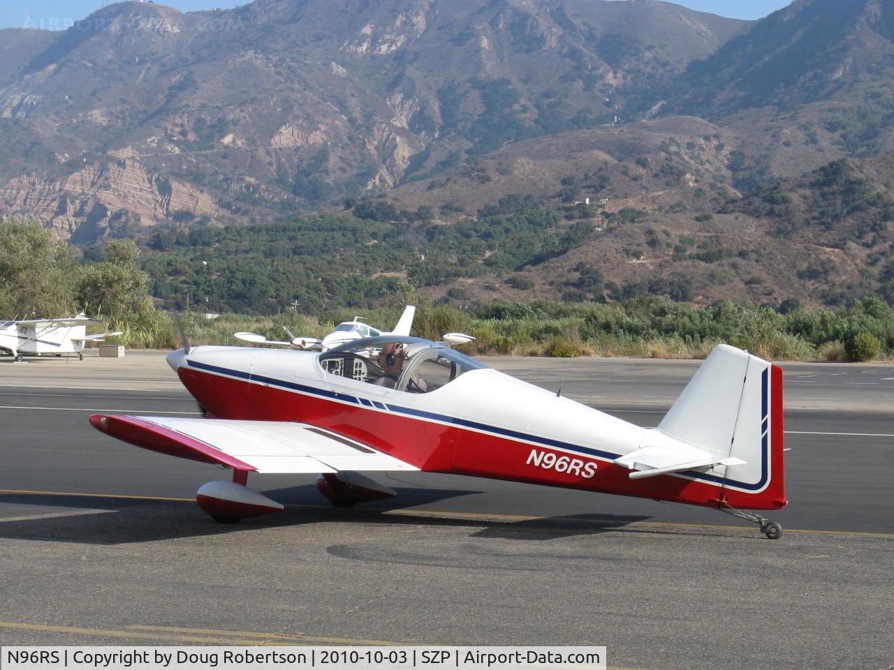 N96RS, 1999 Vans RV-6 C/N 24749, 1999 Kendall VAN's RV-6, Lycoming O&VO-360 180 Hp, taxi back