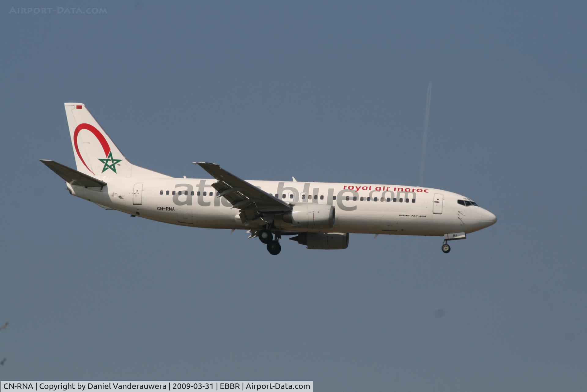 CN-RNA, 1993 Boeing 737-4B6 C/N 26531, Flight 8A448 is descending to RWY 02