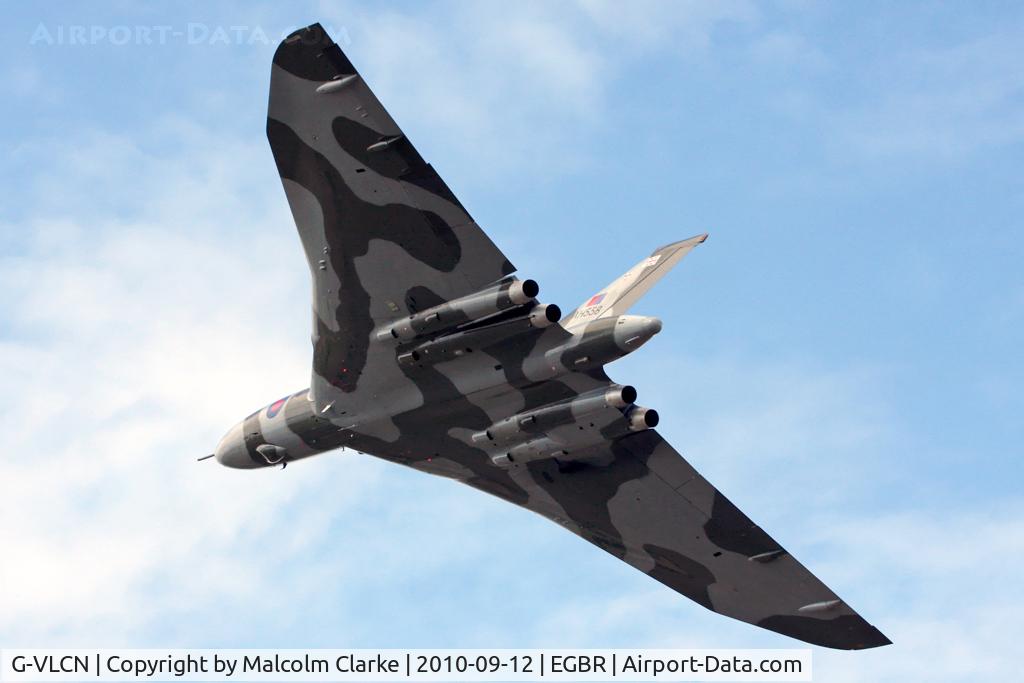 G-VLCN, 1960 Avro Vulcan B.2 C/N Set 12, Avro 698 Vulcan B2 seen whilst carrying out a few circuits of Breighton Airfield during the September 2010 Helicopter Fly-In.