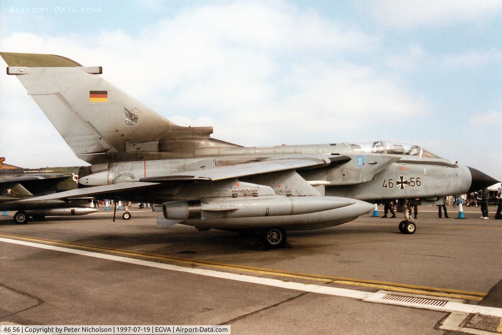 46 56, Panavia Tornado ECR C/N 903/GS289/4356, Tornado ECR, callsign German Air Force Lima Charlie 20 Bravo, of JBG-32 on display at the 1997 Intnl Air Tattoo at RAF Fairford.