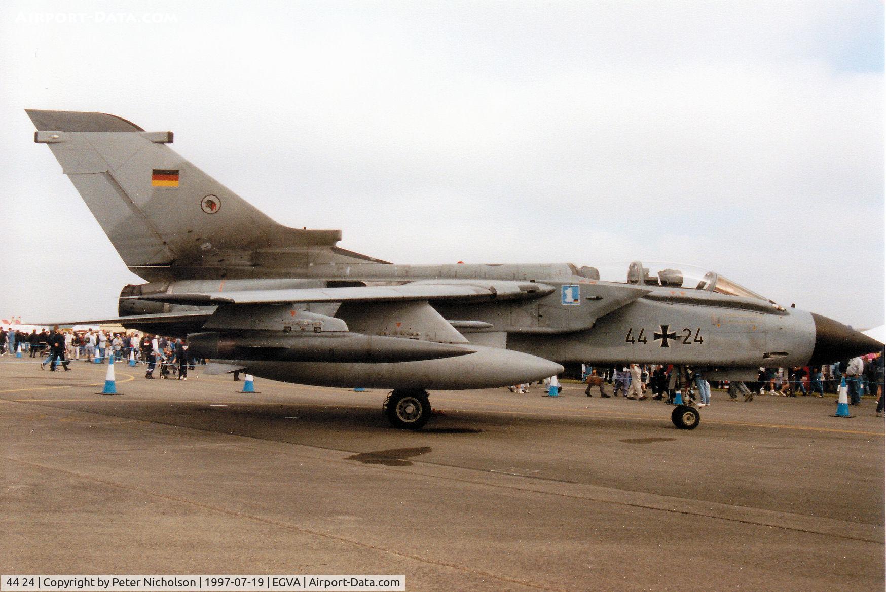 44 24, Panavia Tornado IDS C/N 316/GS086/4124, Tornado IDS, callsign German Air Force Sierra Whisky 96 Alpha, of AKG-51 on display at the 1997 Intnl Air Tattoo at RAF Fairford.